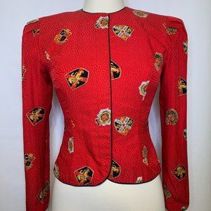 VTG 80s - Red Royal Crest Silky Jacket